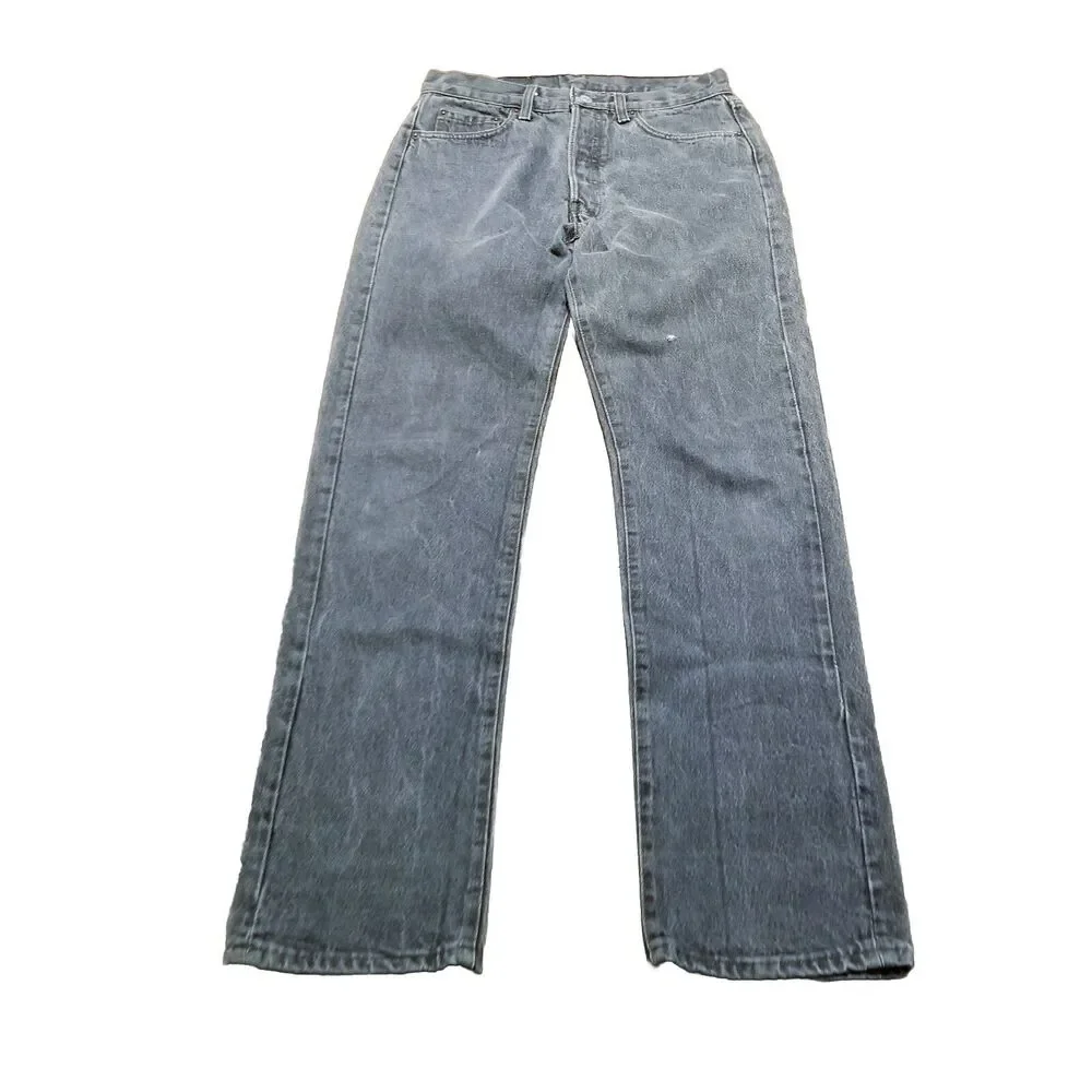 Levi's 501 Jeans Men Size 30x32 Gray Denim Button Fly 1995 Made in USA (28x31.5)